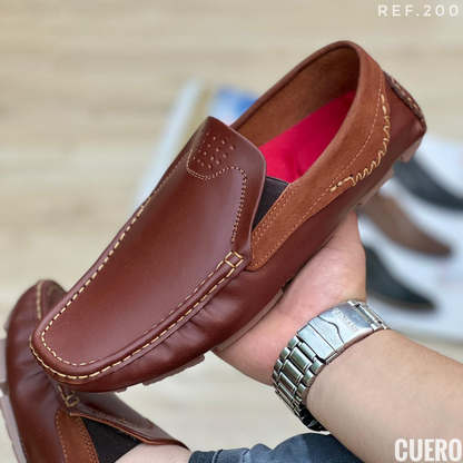 Mocasín de vestir casual en cuero suela confort cosida