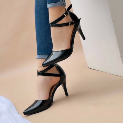 Stilettos tacon bajo con tiras